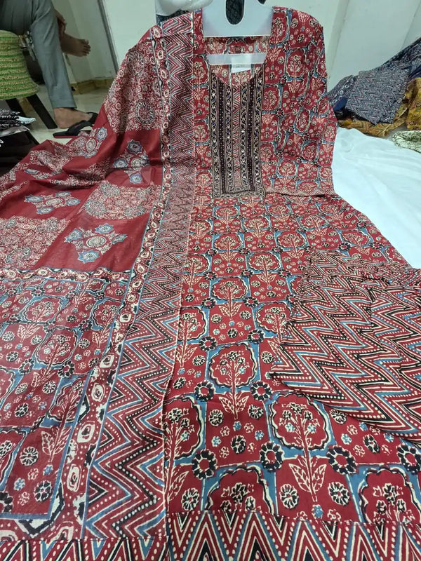 ORIGINAL JAIPURI  AJRAKH READYMADE COTTON SUITS