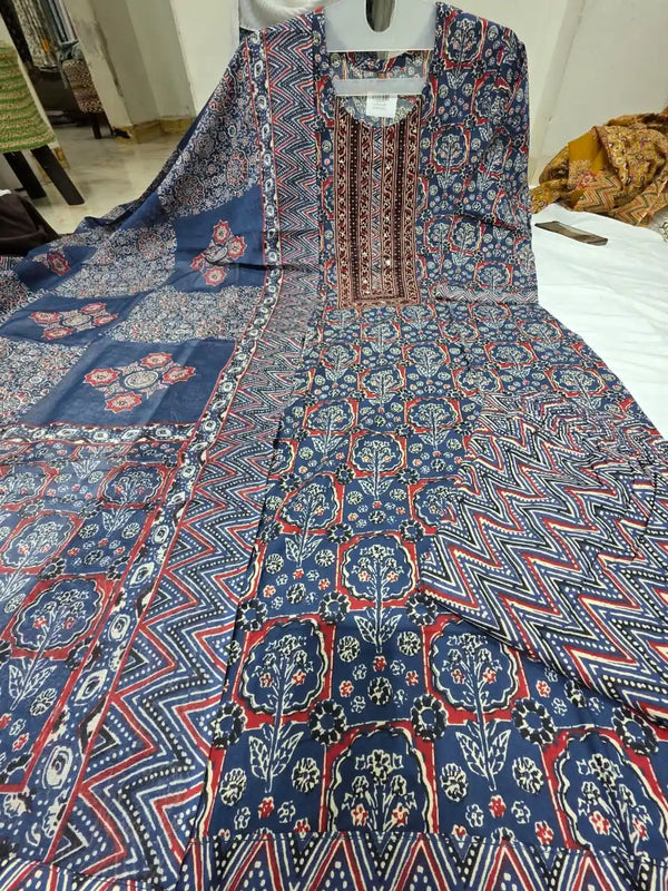 ORIGINAL JAIPURI  AJRAKH READYMADE COTTON SUITS