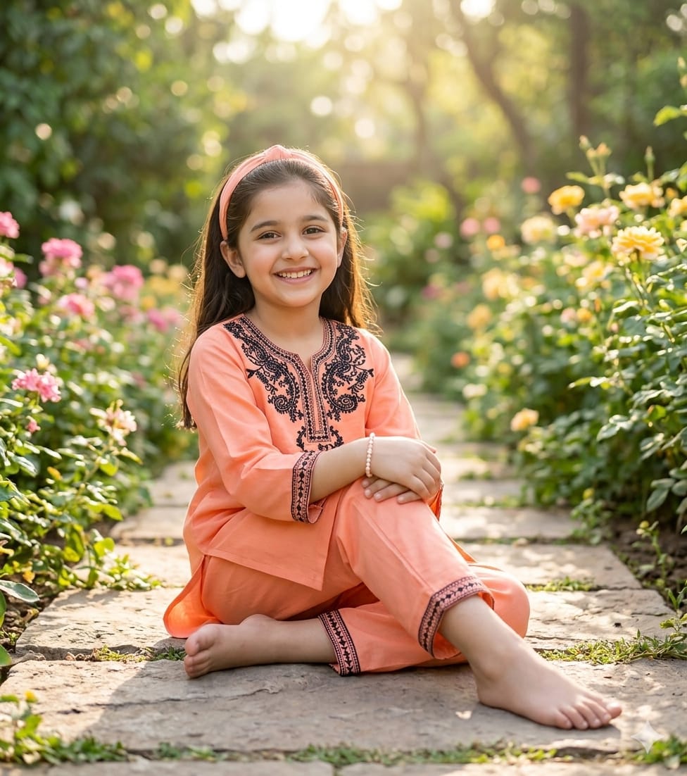 ✨ GIRLS KIDS WEAR LUCKNOWI EMBROIDERY KURTI ✨