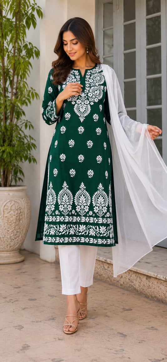 ASC Women's Hand Embroidered Lucknowi Kurti