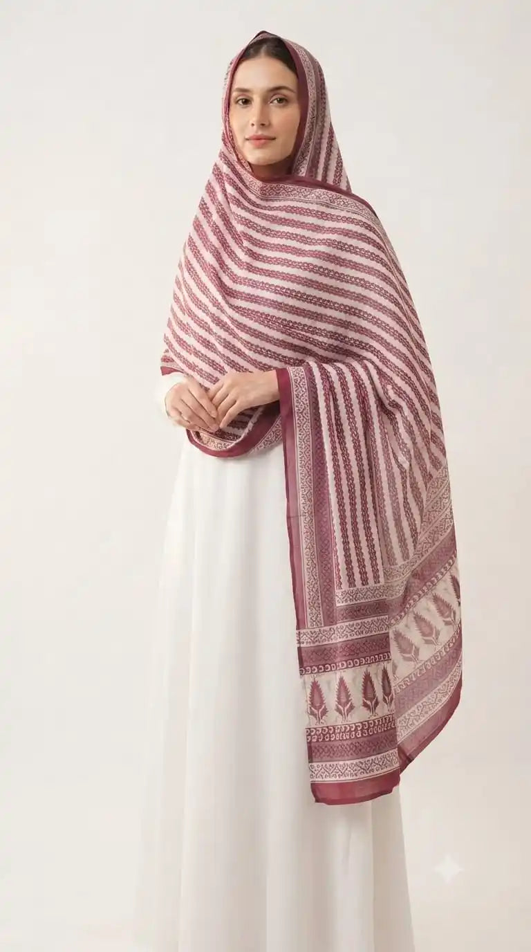 ASC Mal Soft Cotton Namaazi Printed Dupatta for Women