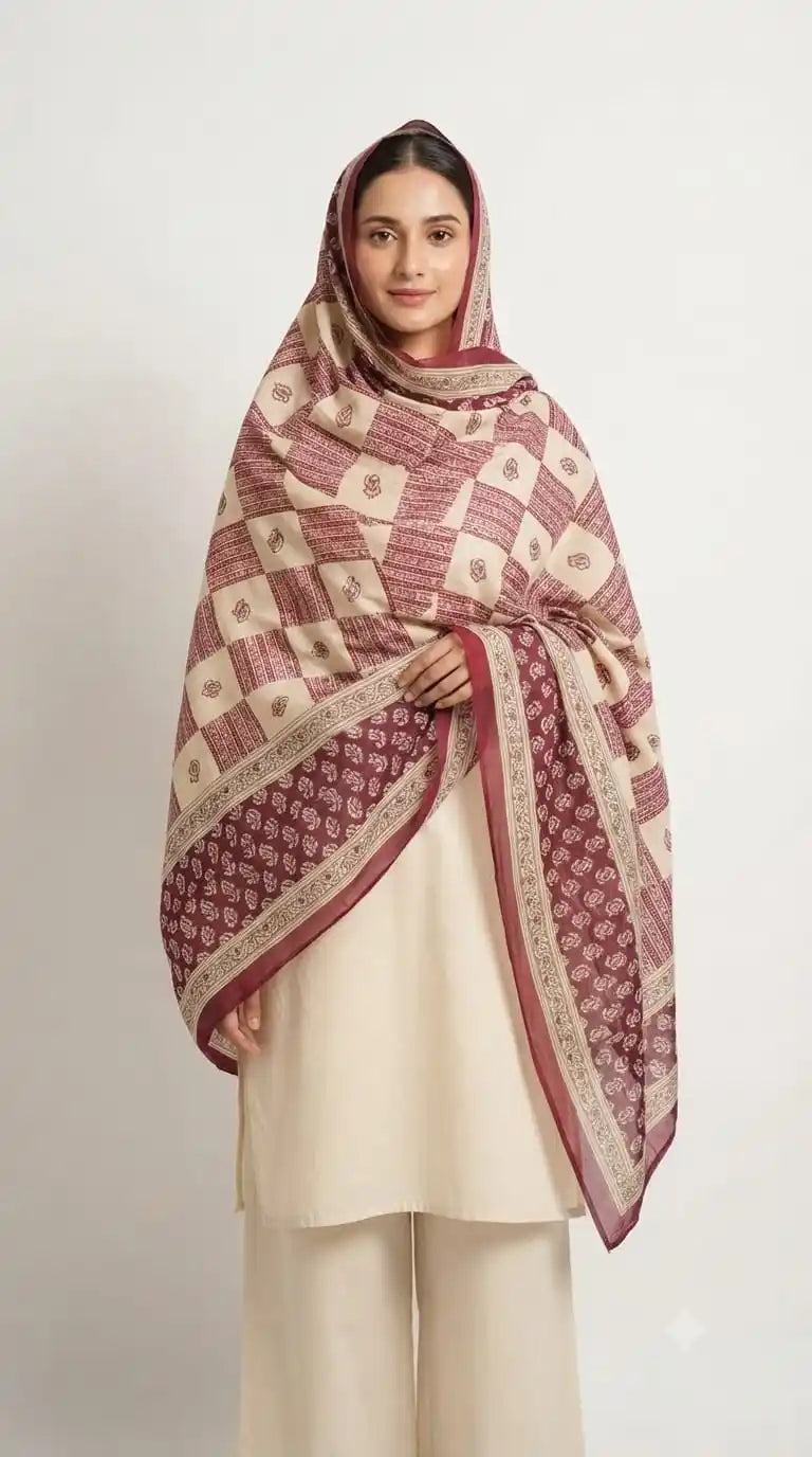 Mal Soft Cotton Namaazi Printed Dupatta