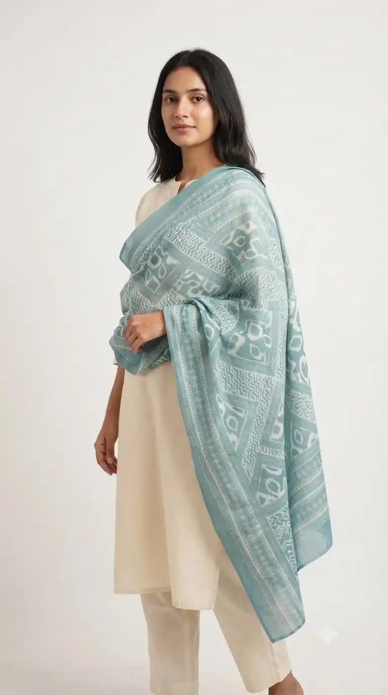 Printed Mal Cotton Namaazi Dupatta - Soft Everyday Chunni (NAM5)