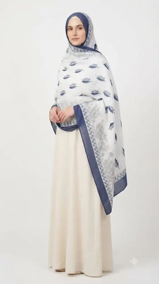 Soft Mulmul Cotton Chunni - Floral Print Dupatta, 2.25 m (ND15)