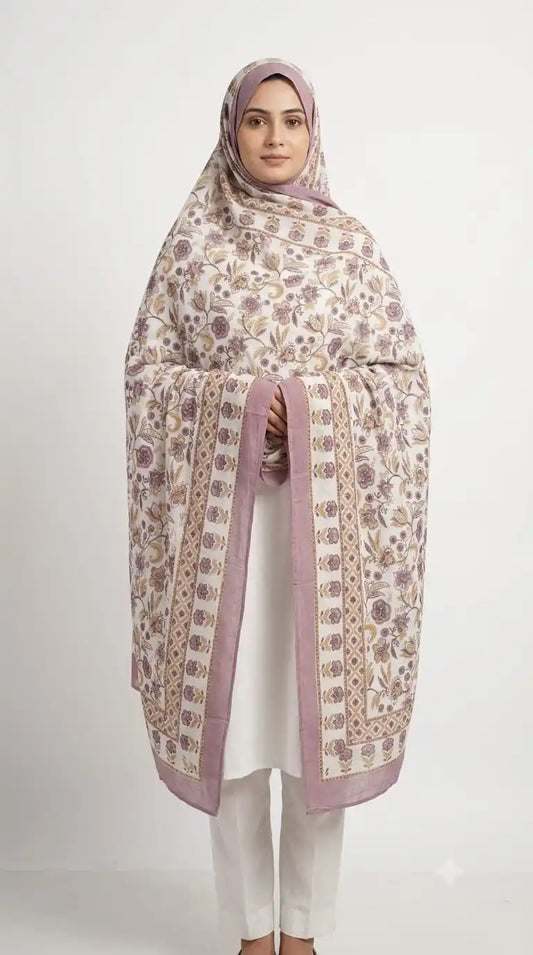 Mulmul Cotton Namaazi Dupatta - Soft Prayer Chunni, 2.25 m (ND23)