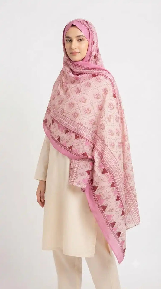 Namaazi Mulmul Cotton Dupatta - Soft Muslin Weave, 2.25 m (ND38)