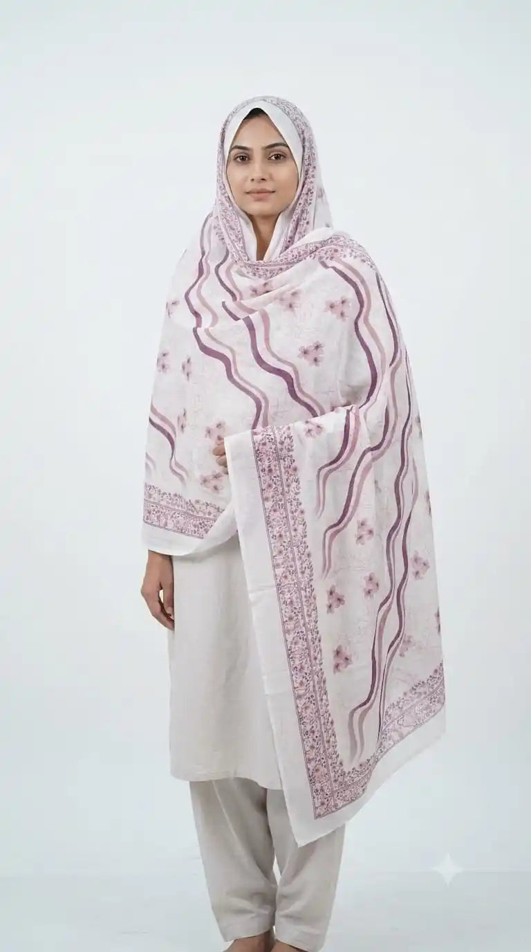Airy Mulmul Cotton Dupatta - Soft Muslin Weave, 2.25 m (ND3-B)
