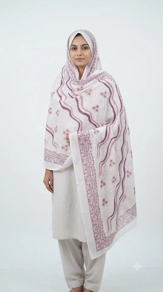Airy Mulmul Cotton Dupatta - Soft Muslin Weave, 2.25 m (ND3-B)
