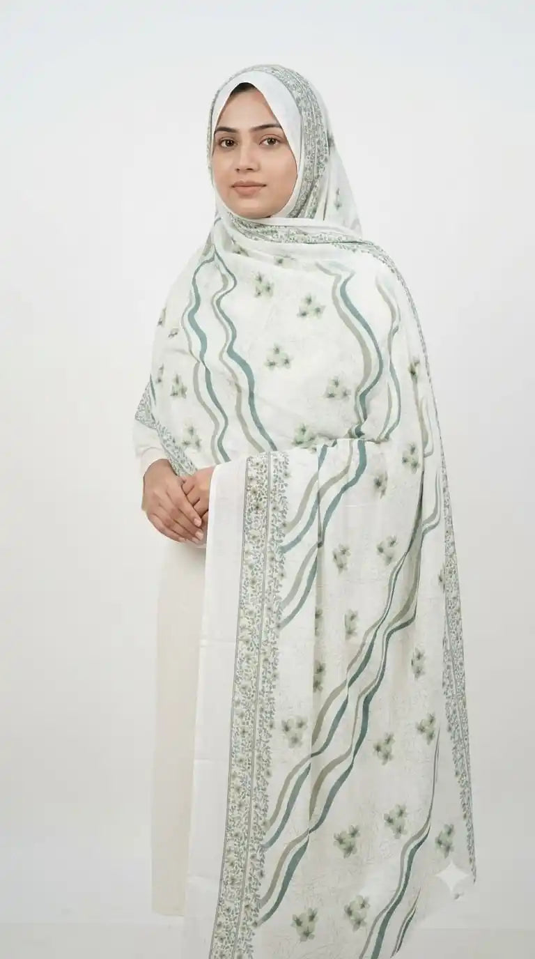 Mulmul Cotton Dupatta for Daily Wear - Soft 2.25 m Stole (ND6)