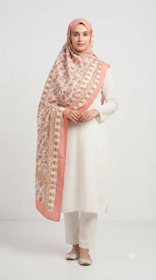 Printed Mulmul Cotton Chunni - Breathable Summer Dupatta (ND7)
