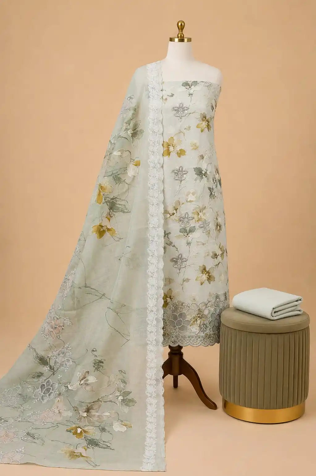 Non Catalogue Pakistani Cotton Unstitched Suit By ASC