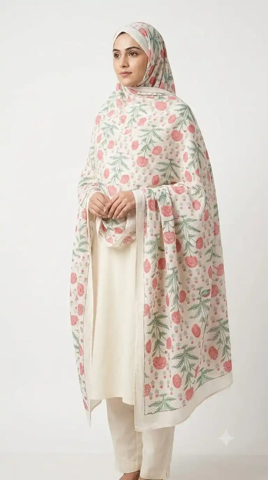 Mulmul Cotton Dupatta - All-Over Print, 2.25 m Long Chunni (ND9)