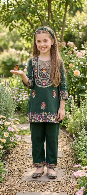 Girls Premium Rayon Embroidered Co-Ord Set by ASC