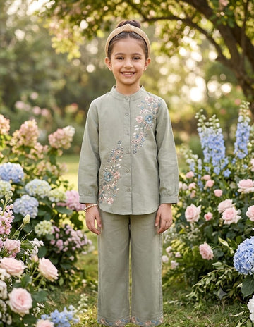 Girls Classy Rayon Embroidered Co-Ord Set by ASC