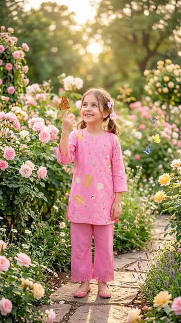 Girls Graceful Rayon Embroidered Co-Ord Set by ASC
