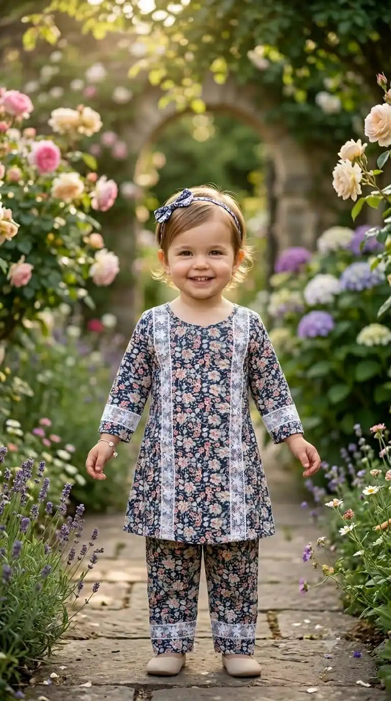 Floral Lace Karachi Co-Ord Set