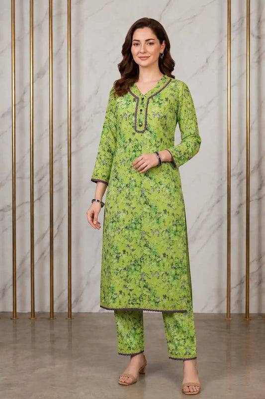 Crochet Lace Rayon Co-Ord Set By ASC
