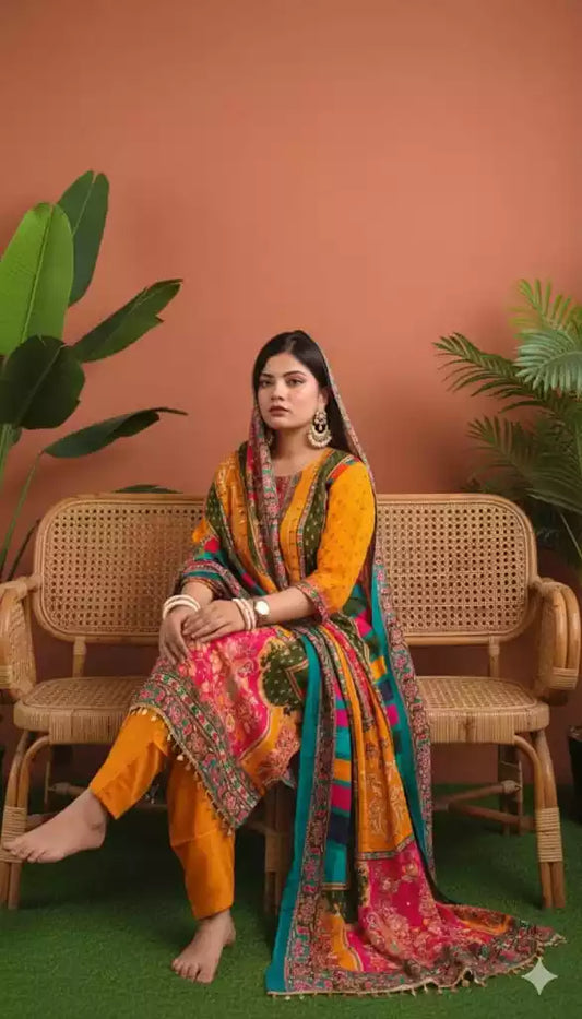 Readymade Organza With Lining Pakistani Embroidered Suit With Pure Dupatta