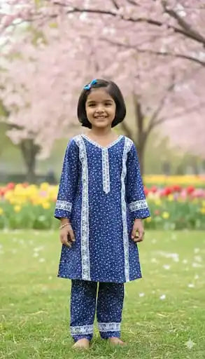 Girls Premium Rayon Karachi Lace Co-Ord Set