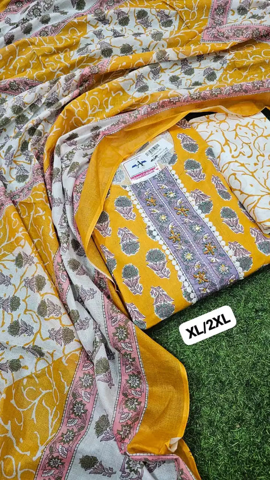 Dailywear Regular-wear Straight-cut Readymade Soft Cotton Suit With Cotton Dupatta  Cotton Pant With Miyani