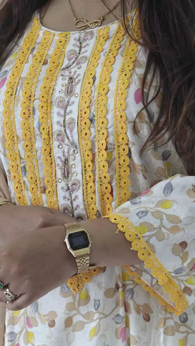 Readymade Block Print Cotton Suit With Cotton Dupatta