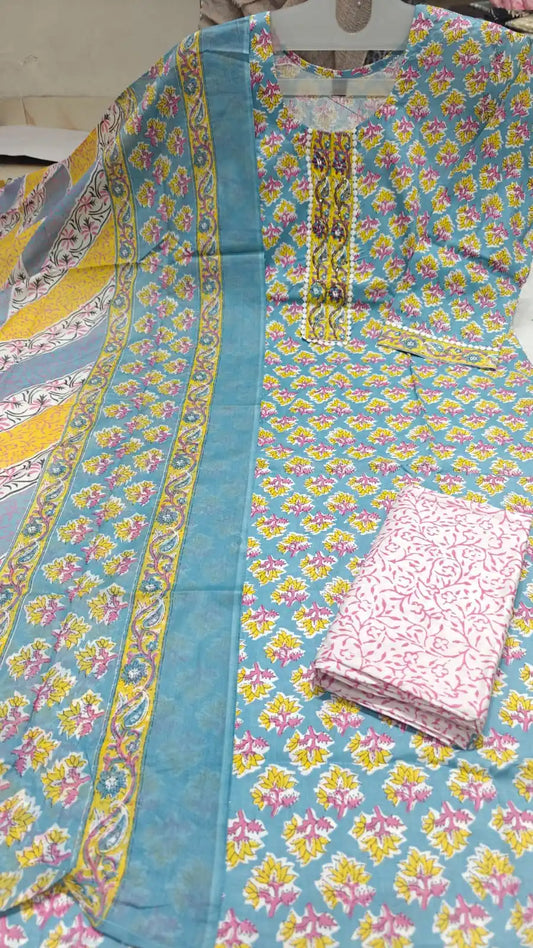 Regular Readymade Cotton suit with full size dupatta