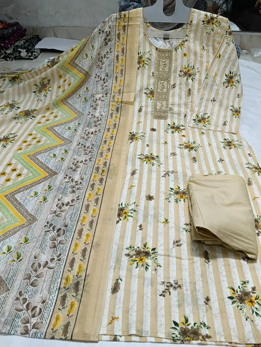 Regular Readymade Cotton suit with full size dupatta
