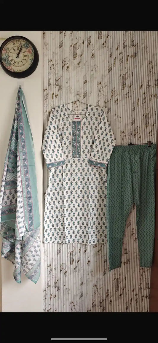 Regular Readymade Cotton suit with full size dupatta