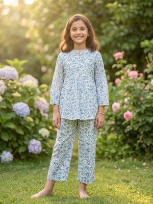 Girls Fine Flower Print Lightweight Rayon Cord-Set By ASC