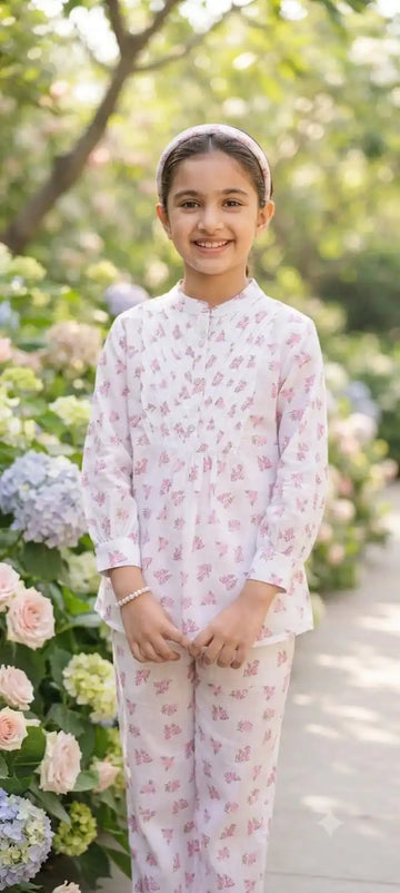 Cute Girls Casual Printed Rayon Cord-Set Outfit By ASC