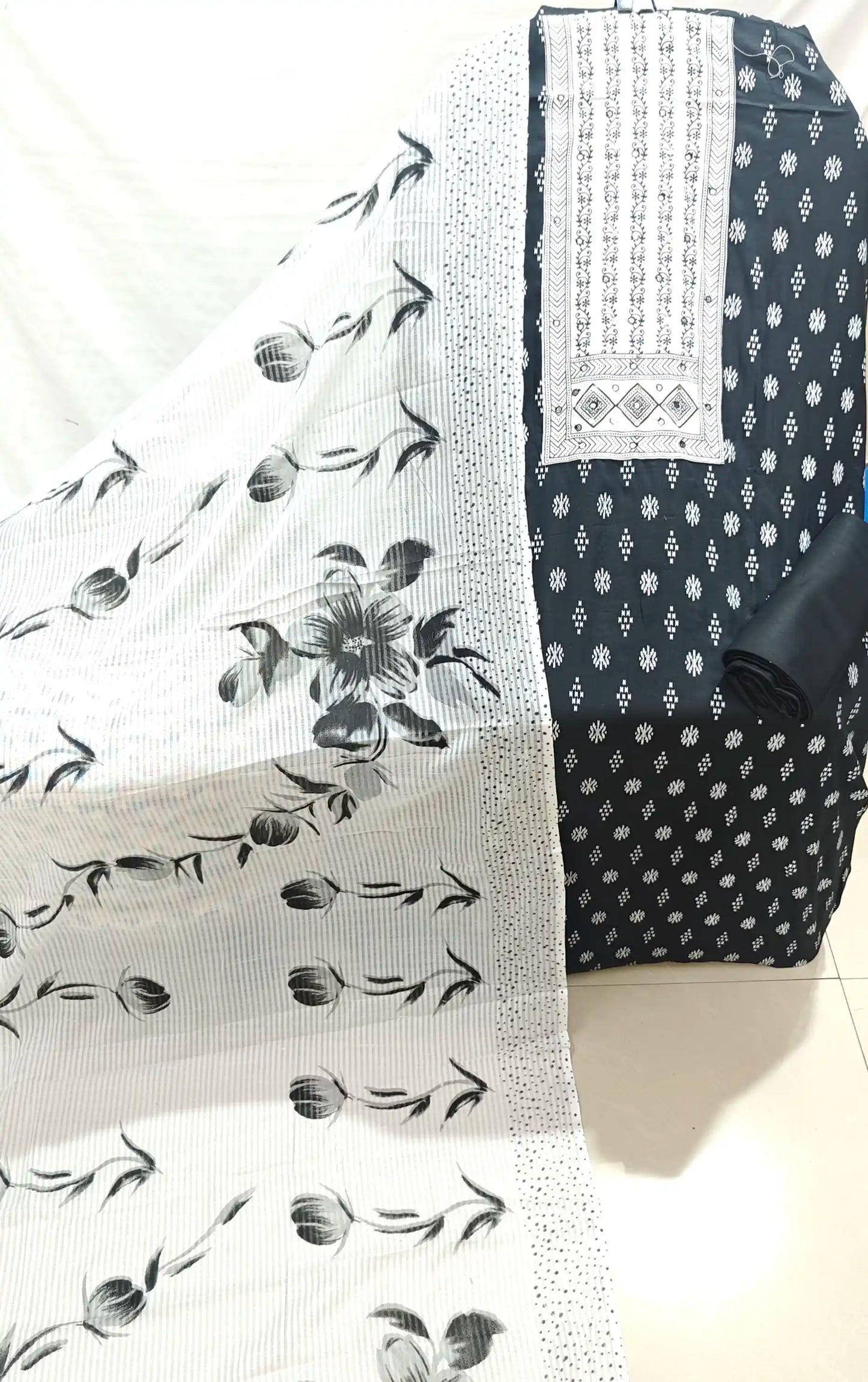 Rayon Printed Unstitched Suit Set With Tapla Patch By ASC