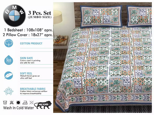 Super King Size Cotton Bedsheet (9x9 ft)