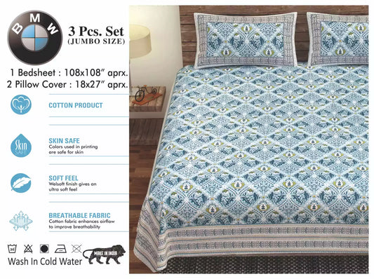 Super King Size Cotton Bedsheet (9x9 ft)