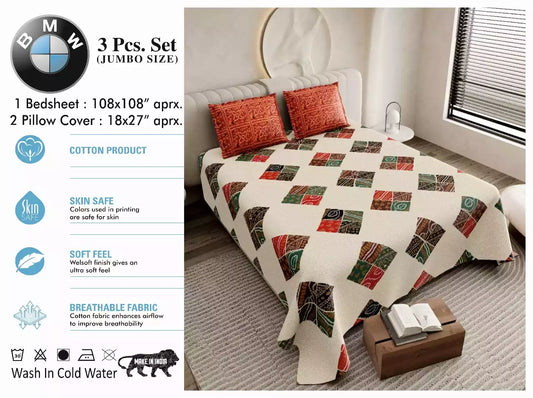 Super King Size Cotton Bedsheet (9x9 ft)