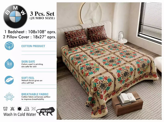 Super King Size Cotton Bedsheet (9x9 ft)