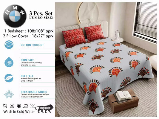 Super King Size Cotton Bedsheet (9x9 ft)