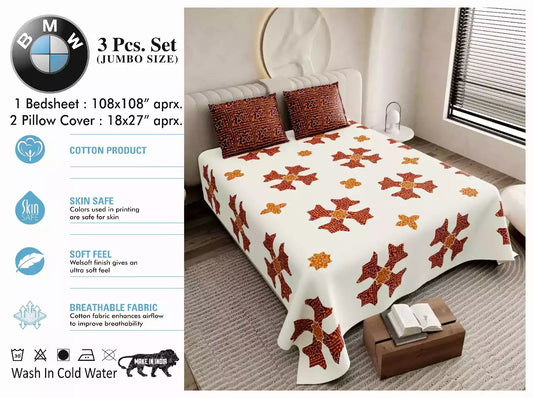 Super King Size Cotton Bedsheet (9x9 ft)