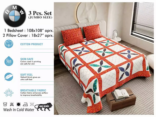 Super King Size Cotton Bedsheet (9x9 ft)