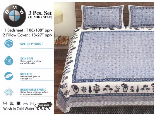 Super King Size Cotton Bedsheet (9x9 ft)