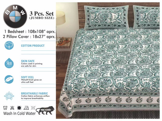 Super King Size Cotton Bedsheet (9x9 ft)