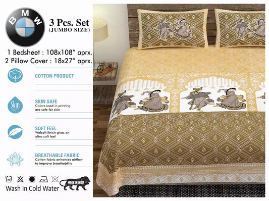 Super King Size Cotton Bedsheet (9x9 ft)
