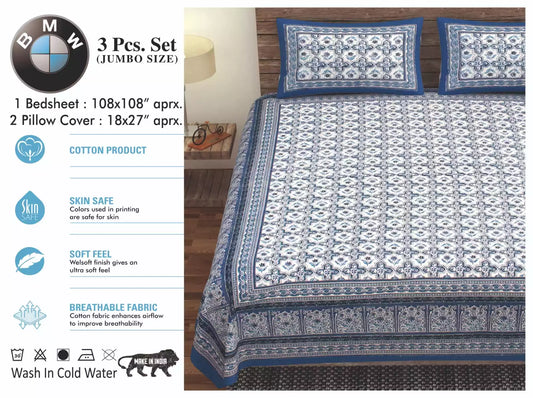 Super King Size Cotton Bedsheet (9x9 ft)