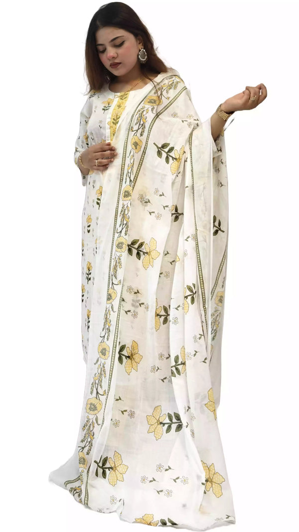 Readymade Block Print Cotton Suit With Cotton Dupatta