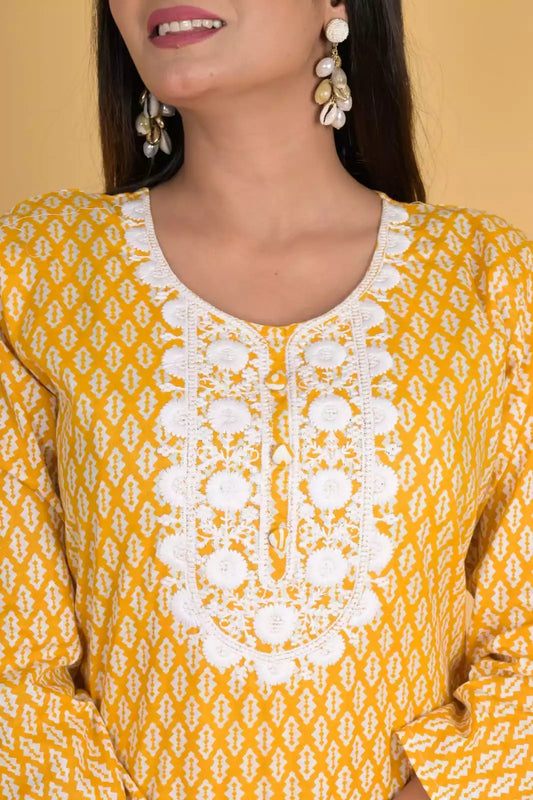Readymade Block Print Cotton Suit With Cotton Dupatta