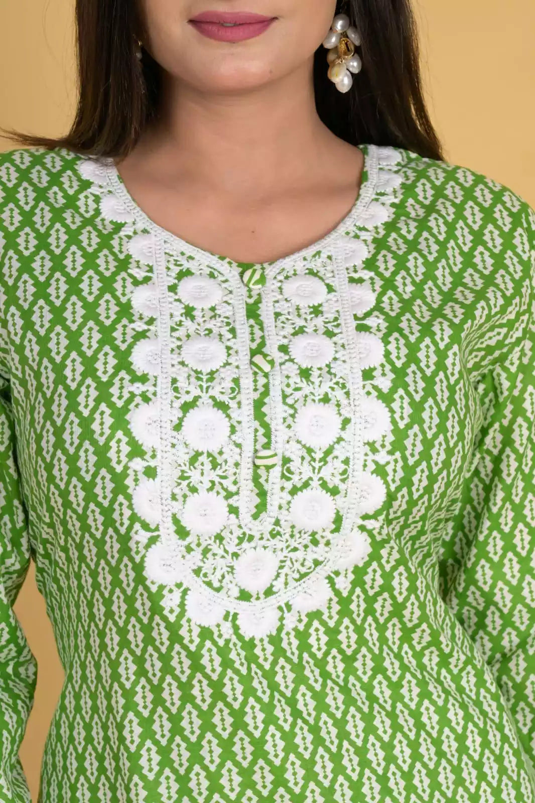 Readymade Block Print Cotton Suit With Cotton Dupatta
