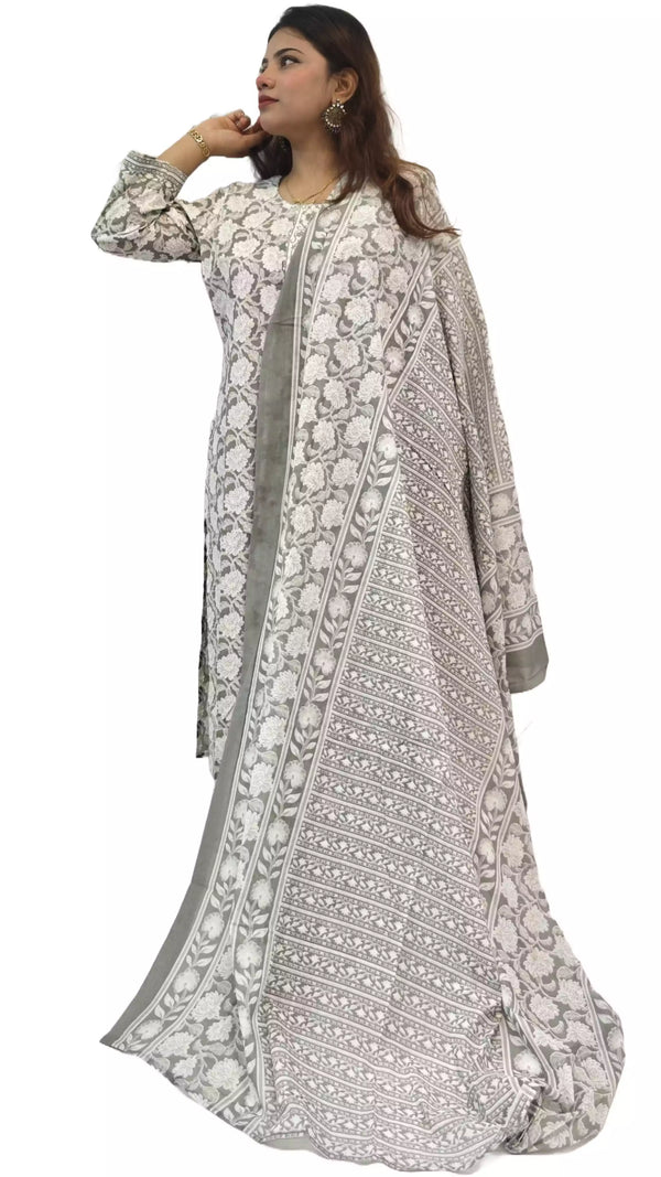 Readymade Block Print Cotton Suit With Cotton Dupatta