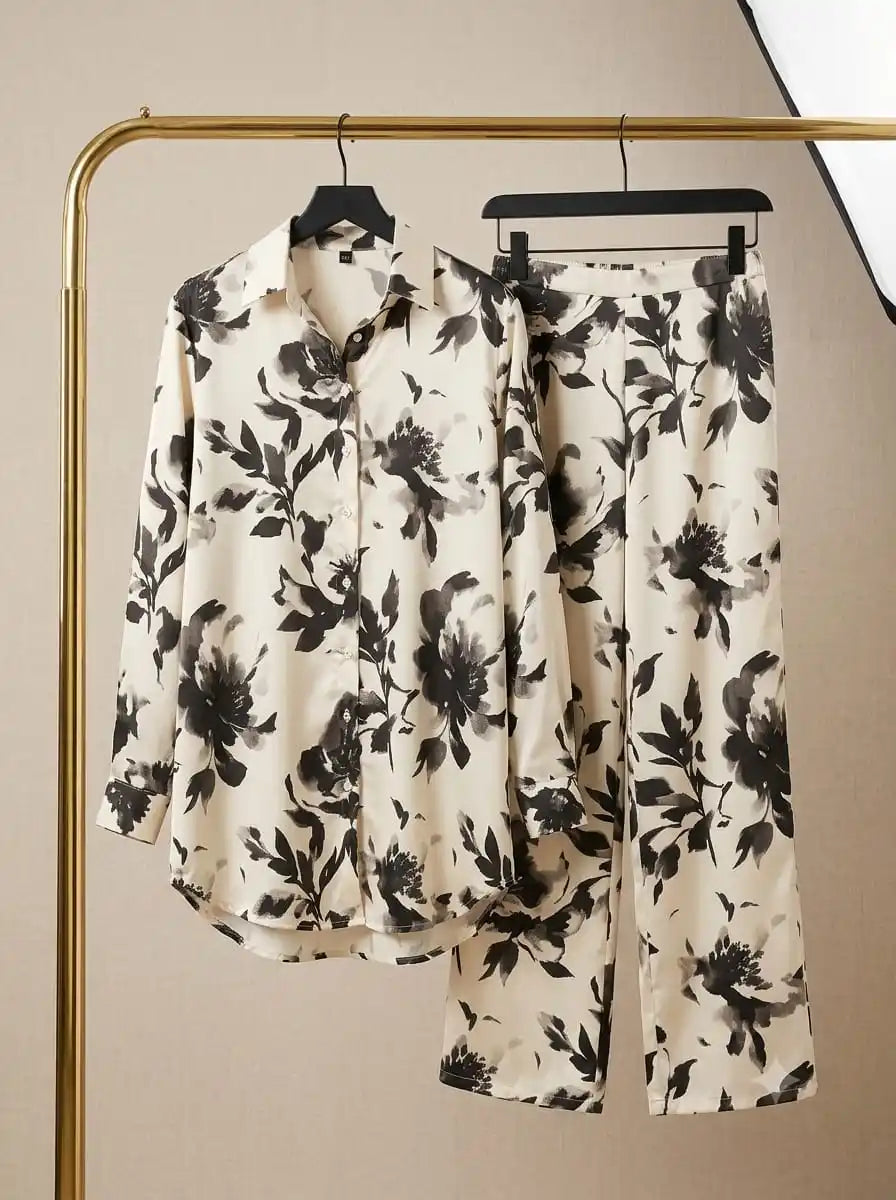 Women's Daily Wear Pakistani Print Crepe Co-Ord Set By ASC