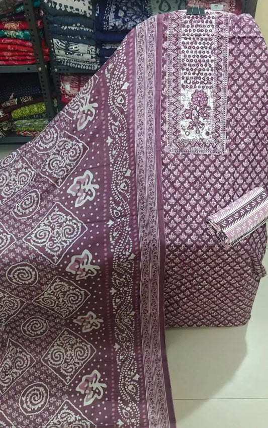 Cotton Suit With Embroidery Work By ASC