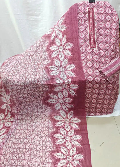 Cotton Suit With Stylish Neck Work Printed Dress Material By ASC