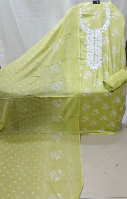 Cotton Suit With Floral Neck Embroidery Ethnic Wear By ASC